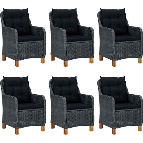 Maison Exclusive - Set Mobili da Pranzo per Giardino 7 pz Grigio Scuro (1/5)