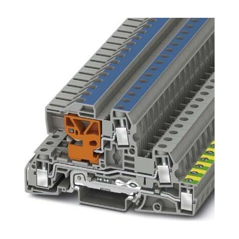 PHOENIX CONTACT UTI 6-PE/L/NT LOT DE 50 BORNES DE PROTECTION POUR CONDUCTEURS À VIS 4 NOMBRE DE CONNECTEURS AWG 24-8, SECTION TR