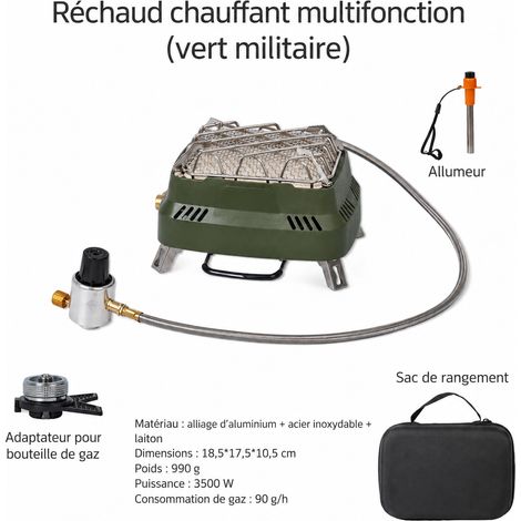 Réchaud et chauffage d'appoint infrarouge portable de camping vert mousse réf 5396 1,05 kg – Livraison gratuite