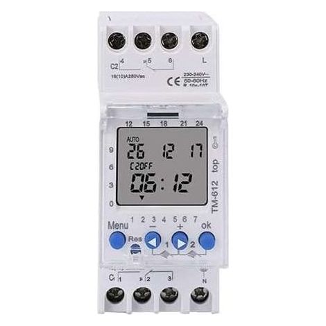 Minuterie double canal AHC822, 220V, 7 jours, 24 heures, Programmable, interrupteur numérique électronique LCD, horloge numérique (1/3)