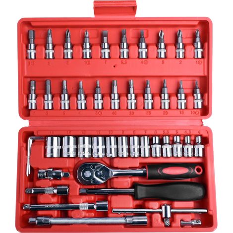 Juego de herramientas FRANCO de llaves de vaso y puntas Torx, 46 piezas.