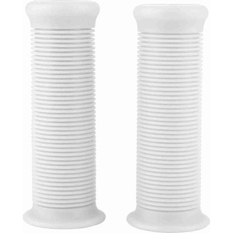 Coppia di manopole universali vintage in TPU per manubrio moto, 25 mm (1 pollice) / 28 mm (1,1 pollici), bianche (1/5)