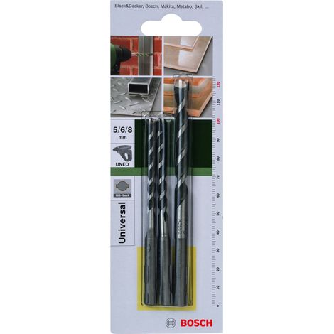 Brocas Uneo SDS-Quick Multiuso: set 3 uds:5.6.8 BOSCH 2609256918