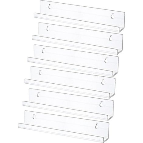 Supports vinyles acrylique transparent 30cm pour photos et rangement, lot de 6 (1/5)