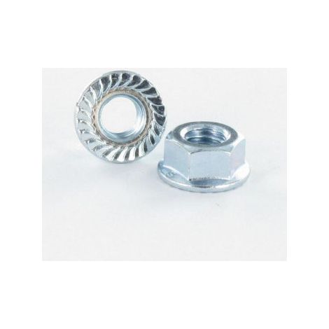 Ecrou Hexagonal HU Embase collerette crantée M12 Classe 8 Acier zingué