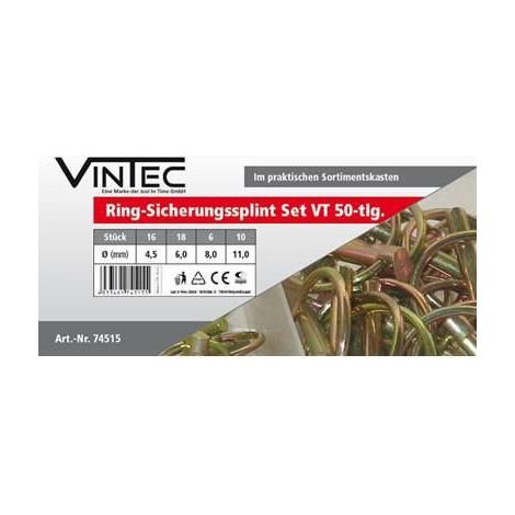 Assortiment 50 goupilles clips en coffret - VINTEC