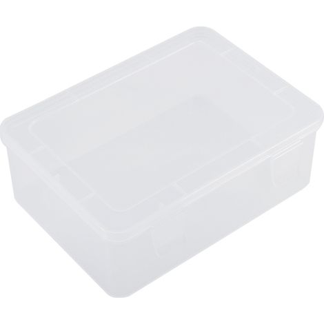 Dicke, transparente rechteckige Aufbewahrungsbox für Kunststoffteile mit Deckel