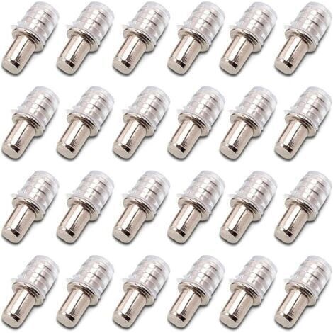 100 pièces Taquets D'étagère Support D'étagère Taquets à Enfoncer Taquet Support Tablette à Enfoncer 5 mm avec Manchon en Caoutchouc pour Étagère en Bois (1/4)