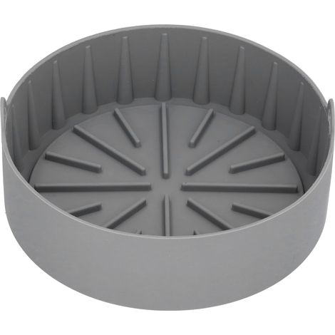 Panier à friture de cuisine, panier de rechange réutilisable en silicone antiadhésif de qualité alimentaire, 20 °C à 220 °C, rond, 385 g, gris (1/5)