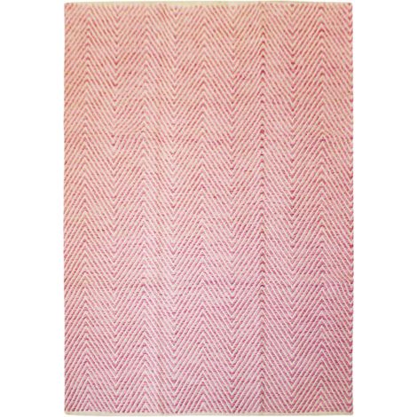 Tapis Tissé Rayé Fait Main "Aperitif" Rose 120 x 170 cm (1/4)