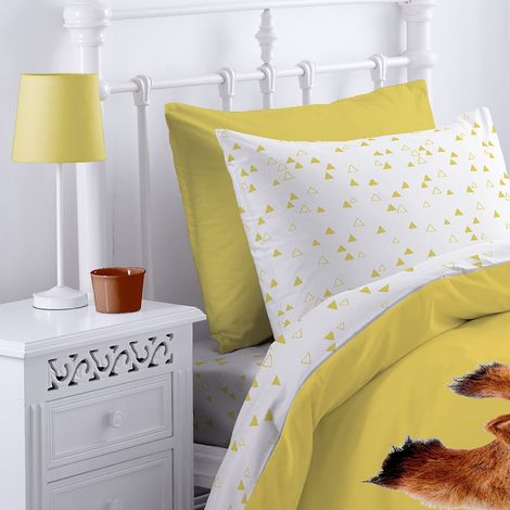Parure de lit avec Housse de Couette 160 x 220 + 50 x 110 cm + Drap-Housse Blanc 90 x 200 cm (1/5)