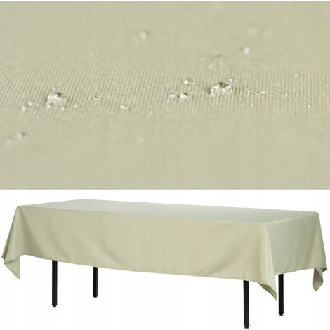 Tovaglia rettangolare antimacchia, in poliestere spesso, 280x170 cm, verde oliva.