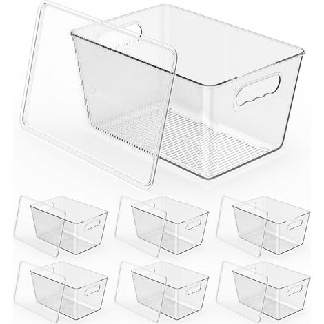 Lot de 6 Boîtes Rangement Transparentes avec Couvercle (1/5)