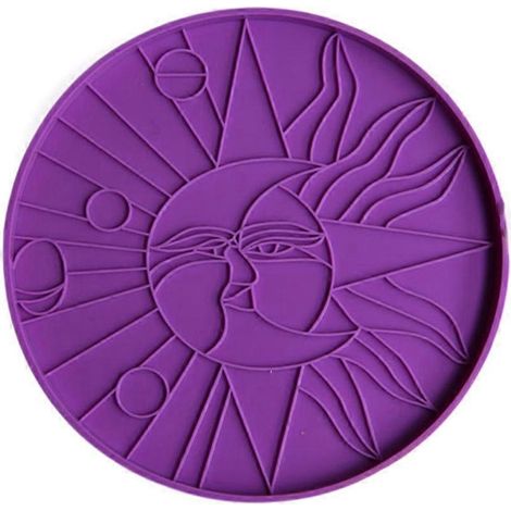 Halbmond- und Sonnen-Untersetzer-Harzform Linienkunst Dekorativer Teller Harzform für Sonne mit Sternengesicht Teematte Silikon