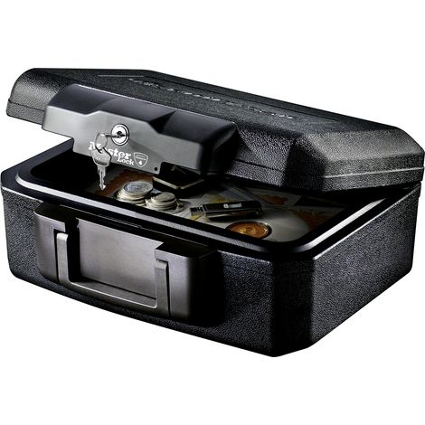 MASTER LOCK Mallette de Sécurité Anti Feu [Ignifuge] [Serrure à Clé] [Small] L1200 - Idéal pour Papiers d'Identités, Petits Electroniques, Supports Numériques
