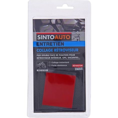 Sinto – Ruban adhésif double face spécial rétroviseur – Adhérence instantanée verre/métal – Haute résistance traction et vibrations – 10m x 19mm (1/4)