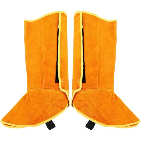 Protection en cuir pour bottes de soudeur homme rsistante labrasion (1/5)