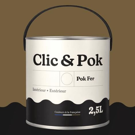 Peinture Fer Antirouille – Métal Extérieur Intérieur, Satinée, Protection Rouille - 2,5L - RAL 7008 - Gris kaki
