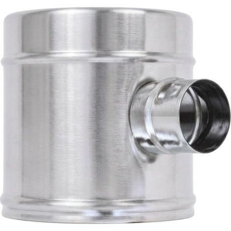 MAKA Raccordo a T 90° Ridotto a MP 80 Canna Fumaria Doppia Parete 50 Inox Ø 80 mm (esterno 180) (1/5)