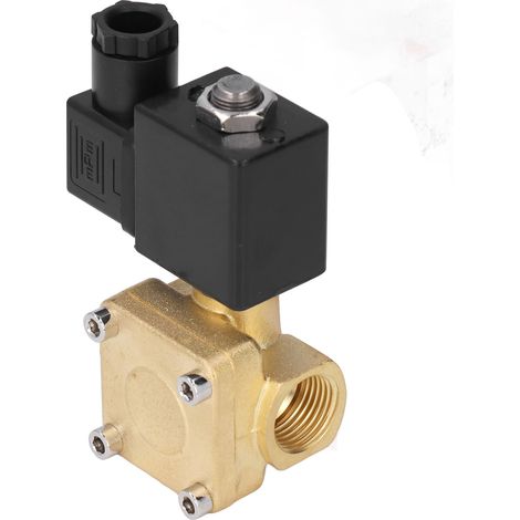 Électrovanne haute pression en laiton, 2 positions, 2 voies, normalement fermée, G3/8 pouce, à commande pilote, 220 V CA (1/5)