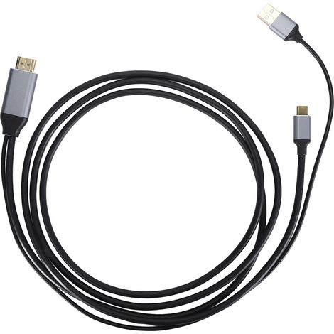 Câble adaptateur USB-C vers HDMI 2 m, 4K 60 Hz, 2K 144 Hz, 1080p 60 Hz, convertisseur USB-C vers HDMI (noir) (1/5)
