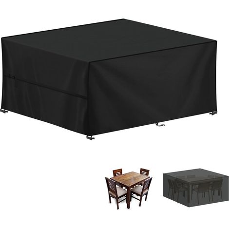 Housse Salon de Jardin 140x100x75cm Housse Table Jardin Imperméable Housses de Protection pour Meubles de Jardin, 420D Tissu Oxford Bache Salon de Jardin Exterieur, Anti-UV, Rectangulaire (1/5)