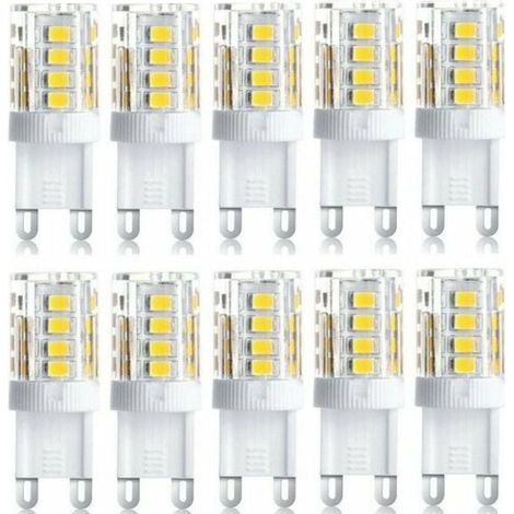 Confezione da 10 faretti LED, luci LED decorative, lampadine LED G9, 5W bianco caldo/bianco freddo, lampadine LED a risparmio energetico, sostituzione lampadine alogene, AC 230V non dimmerabili (1/4)