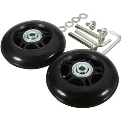 60mm x 18mm Luggage Replacement Wheels, Rubber Swivel Caster Bearing Repair Kit, Pack of 2 (1/4)