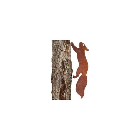 Statuetta di scoiattolo in metallo per il giardino – 30 cm – effetto ruggine naturale – Crezuo – Crezuo