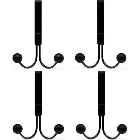 Set mit 4 Badezimmertürhaken, geeignet für Kleidung, Metalltürhaken, 2 Haken (1/4)