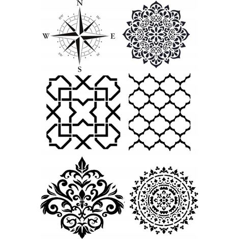 Plantilla para pintar, yeso, mandala, hormigón arquitectónico, yeso decorativo (1/5)