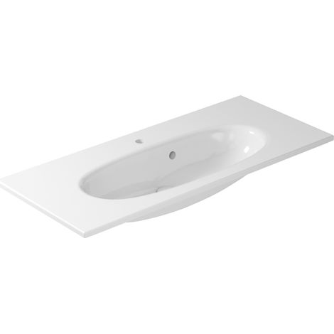 Lavabo Ergo sospeso/soprapiano cm. 105x45 bianco lucido di