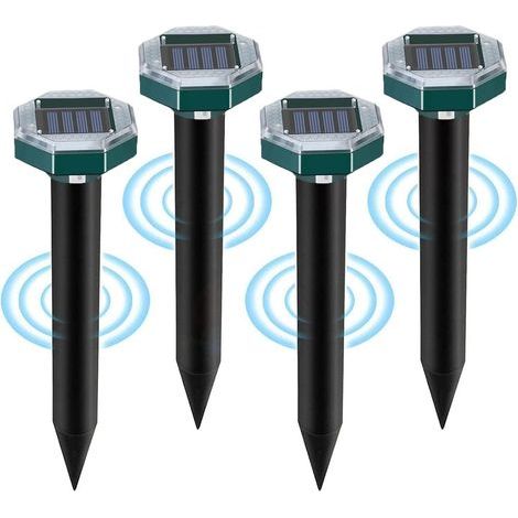 4-Piece Solar-Powered Mole Repellent, Ultrasonic, IP65 Waterproof, Anti-Gopher/Snake, Garden/Lawn Protection (1/5)