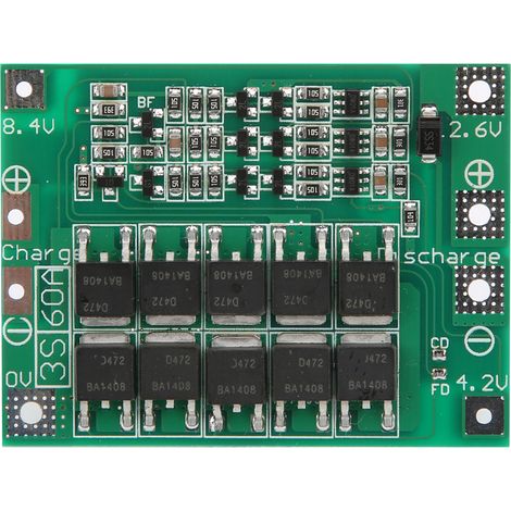 Carte de Protection pour Batterie Li-ion 3S 60A BMS Version Améliorée 12.6V