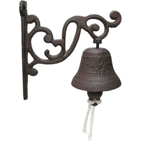 Cloche Murale - Cloche Porte En Fonte - Pour Maison Campagne Ou Intérieur Rustique - 1 Piece (1/5)