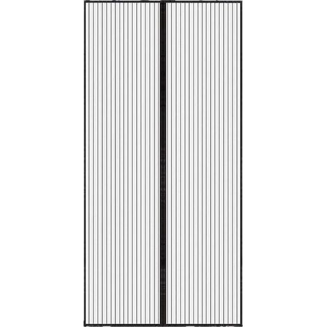 Mosquitera magnética para puertas, cortinas antimoscas, mosquitera para ventanas correderas, sin necesidad de taladrar (90 x 210 cm, negra)