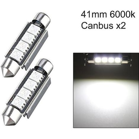 Ampoules LED C5W SV8.5 avec bus CAN, 41-42 mm, blanc 6000 K, lot de 2. Blanc (1/5)