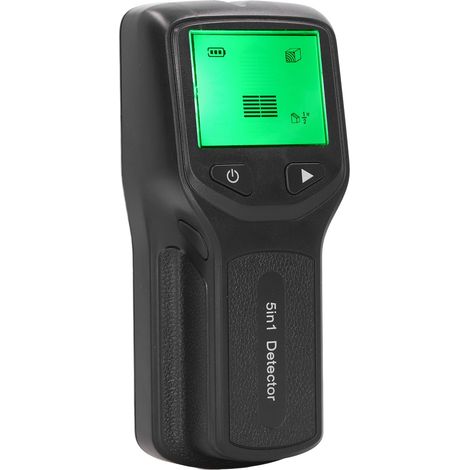 Balkensucher-Wandscanner-Sensor 5-in-1-Detektor HD-LCD-Display für Holz, Wechselstromkabel, Mitte und Kante, Schwarz (1/5)