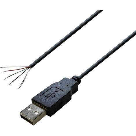 USB A mâle 2.0 avec extrémité de câble ouverte TRU COMPONENTS 1582621 1.80 m (1/2)