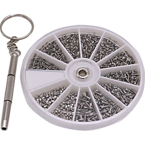 APEX Un kit d'outils de réparation de lunettes de 1000 pièces, comprenant diverses vis, écrous, petites vis et tournevis. (1/5)