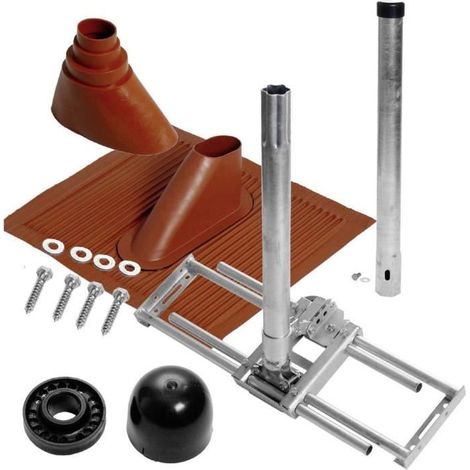 Kit de montage de chevron SAT acier A.S. SAT 59150 Adapté pour taille de parabole: Ø jusquà 100 cm argent