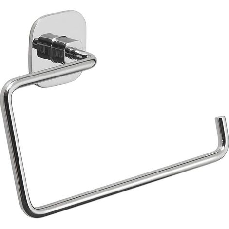 Gedy G-Teide Porta Asciugamani Bagno ad Anello, Misure: 10X20X7,2 CM, Porta salviette in Acciaio Inox e Cromall , Finitura cromata, Fissabile con Biadesivo 3m, Design R&S, 2 Anni di Garanzia