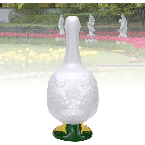 Estatua de jardín: Gran escultura de pato blanco hecha de resina, adorno decorativo para patio exterior, piscina y jardín. (1/5)
