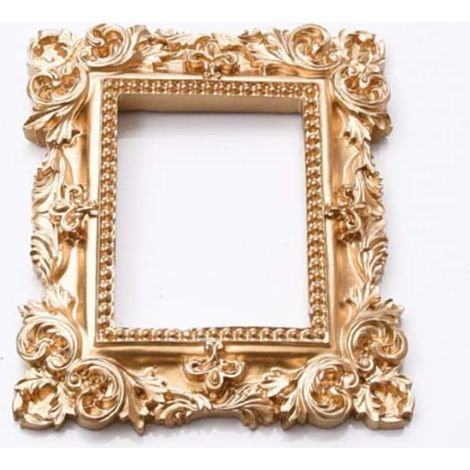 1 paquet de mini accessoires en résine bronze, cadre de positionnement, cadre photo créatif pour la maison (cadre rectangulaire creux) (1/3)