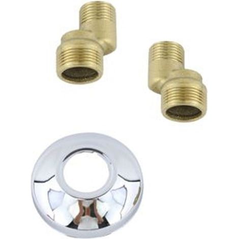 Cleafe - Kit 2pz Connettore Eccentrico Per Rubinetto 3/4 Raccordo Rosetta 65mm Accessorio 52363 - (1/5)
