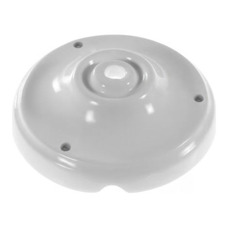 Rosace Plafond Porcelaine Blanche Vintage : Fixation unique avec Passage de Câble - Alliant Esthétique et Fonctionnalité