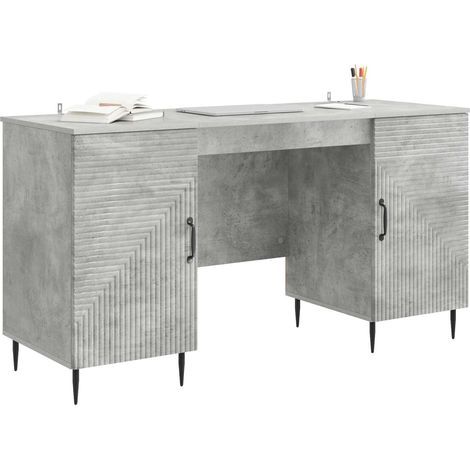Maison Exclusive - Schreibtisch mit Tür Betongrau 142,5 x 50 x 75