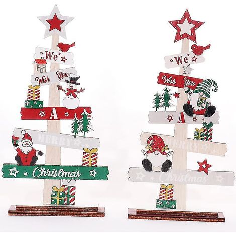 Décoration de Noël en bois 3D « Le Père Noël et les nains », avec inscription de Noël, pour la maison et (1/5)