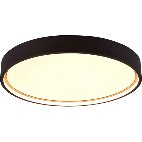 DOHA PLAFONIERA LED  29W 3260lm, 2300+3000+4000K  CON BORDO METALLO NERO ILLUMINATO E REGOLAZIONE TEMPERATURA DI COLORE LED D. 45CM (1/5)