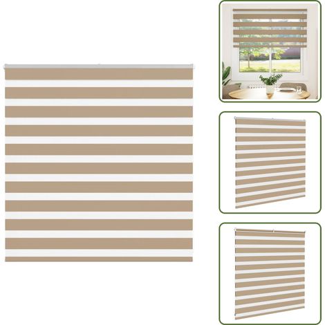 Zebrarollo Sandbraun 140x100 cm Stoffbreite 135,9 cm Polyester - Zebra-Jalousie - Zebra-Jalousien - Zebra-Rollo - Doppelrollo (1/5)